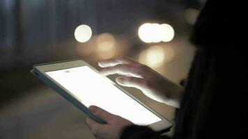 Woman using touchpad in the underground video