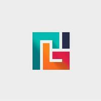 a colorful letter l logo with a square shape. generative ai. photo