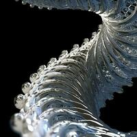 a close up of a wave of water with a black background. generative ai. photo