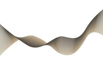 Wave pattern black and brown gradient curve shape isolated on white background. vector