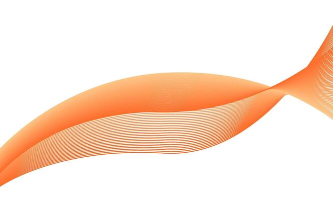 Colorful abstract background waves. Orange curved waves