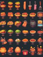 a close up of a bunch of food items on a table. generative ai. photo