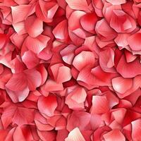 a close up of a bunch of red petals on a table. generative ai. photo
