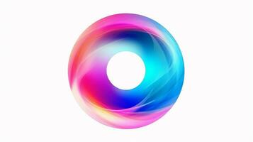 a close up of a colorful circular object on a white background. generative ai. photo