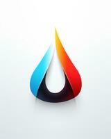 a close up of a colorful logo with a drop of water. generative ai. photo