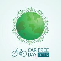 World Car Free Day design template good for celebration usage. car free day illustration. flat design. vector eps 10.