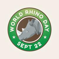 World Rhino Day design template good for celebration usage. rhino vector illustration. rhino image. vector eps 10. flat design.