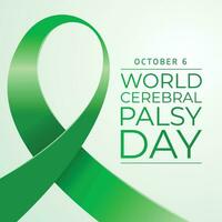 World Cerebral Palsy Day design template good for celebration usage. green ribbon flat design. ribbon design. flat design. vector eps 10.