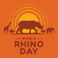 World Rhino Day design template good for celebration usage. rhino vector illustration. rhino image. vector eps 10. flat design.