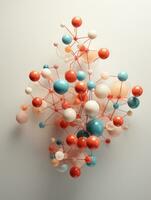 allí es un escultura de un manojo de pelotas y alambres generativo ai. foto