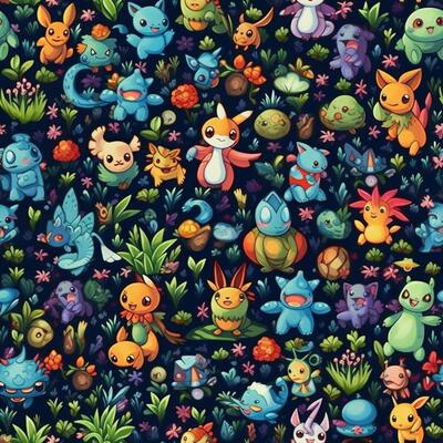 Premium AI Image  pokemon wallpapers with many different types of pokemons  generative ai