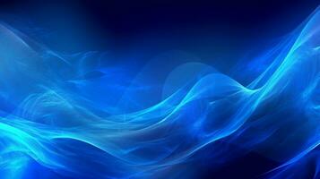 abstract blue smoke background with a dark background. generative ai. photo