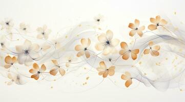there is a painting of flowers on a white background. generative ai. photo