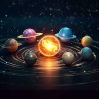 arafa imagen de un solar sistema con planetas y Dom. generativo ai. foto