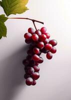 allí es un manojo de uvas colgando desde un vino en un pared. generativo ai. foto