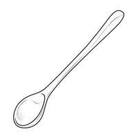 a drawing of a spoon with a long handle. generative ai. photo