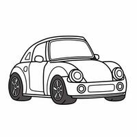 a car coloring page with a car on the front. generative ai. photo