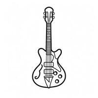 coloring pages of a guitar with a neck and neck. generative ai. photo