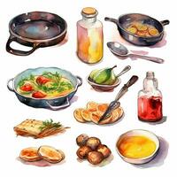 there are many different types of food that are on the table. generative ai. photo