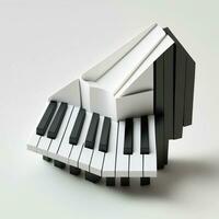 allí es un piano ese es hecho fuera de papel y es sentado en un mesa. generativo ai. foto