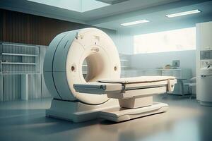 CT Scan, Medical CT or MRI Scan with a patient in the modern hospital laboratory. Generative ai photo