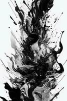 a black and white photo of a black and white ink painting. generative ai.