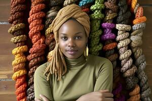 Upcycling into creative accessories, such as braid bracelets or head wraps ,Generative AI photo