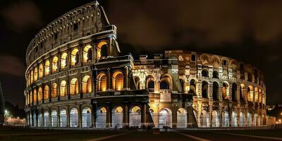 Coliseo a noche. Roma - Italia ,generativo ai foto