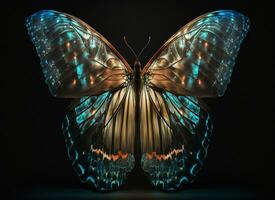 there is a butterfly that is sitting on a table. generative ai. photo
