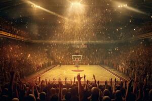 puntuación durante un baloncesto juego ,generativo ai. foto