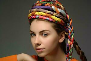 Upcycling into creative accessories, such as braid bracelets or head wraps ,Generative AI photo