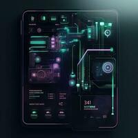 Abstract technology ui futuristic concept, generative AI. photo