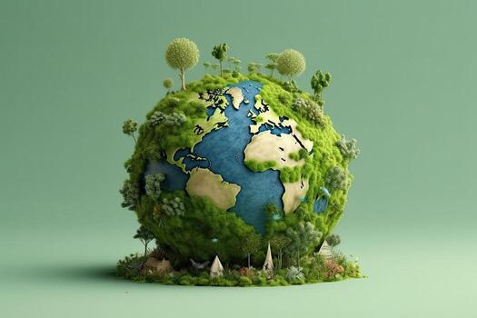 World environment and earth day with nature and eco friendly environment ,Generative AI photo