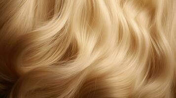 Beautiful wavy blond hair. Generative Ai photo