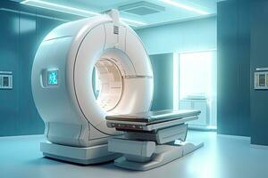 CT Scan, Medical CT or MRI Scan with a patient in the modern hospital laboratory. Generative ai photo