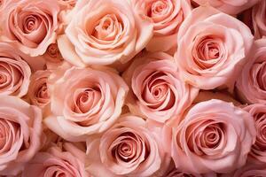 Pattern of pink roses. Genaretive Ai photo