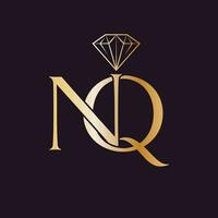 N and Q Monogram with Diamond - A Brilliant Fusion of Initials and Luxury vector