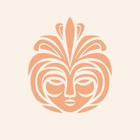 Abstract Ancient Human Portrait - Capturing the Essence of Time and History in Art vector