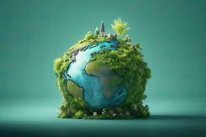World environment and earth day with nature and eco friendly environment ,Generative AI photo