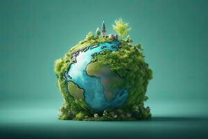 World environment and earth day with nature and eco friendly environment ,Generative AI photo