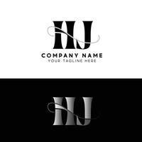 HJ initial letter logo vector