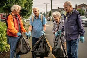 familia goteante el botella separando residuos el plastico botellas dentro reciclaje contenedores es a proteger el ambiente ,generativo ai foto