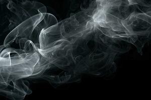 Smoke Against Black Background. , Generative AI. photo