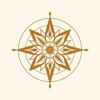 Abstract Star Compass Emblem Vector - Navigating Creative Possibilities with Intriguing Design