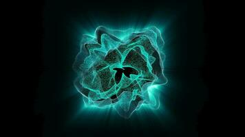 Abstract flower cyan color wave motion graphics background. video