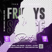 Fridays savage party flyer social media post web banner Premium PSD