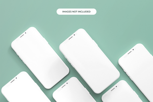 3d rendering phone mockup on a green background Premium Psd