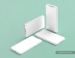 3d rendering phone mockup on a green background Premium Psd 10