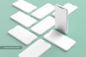 3d rendering phone mockup on a green background Premium Psd 10