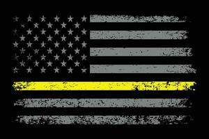 Thin Yellow Line Flag Design vector